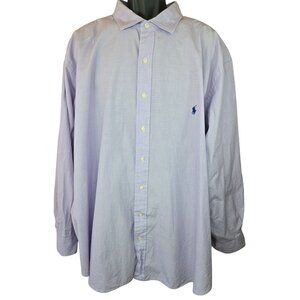 Polo Ralph Lauren Mens Classic Fit Long Sleeve Shirt 4XB Lavender Cotton